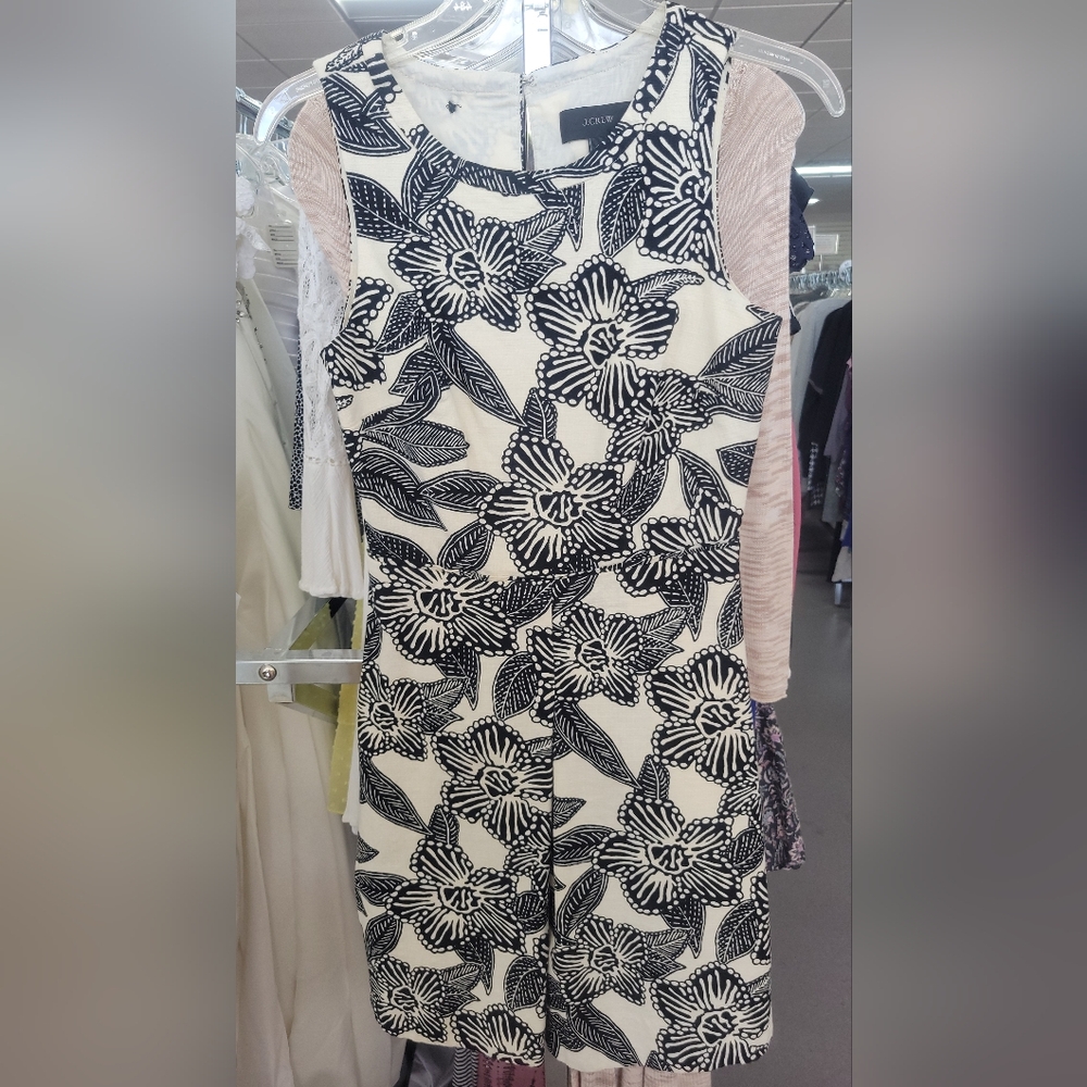 J. Crew Monochrome Floral Mini Dress